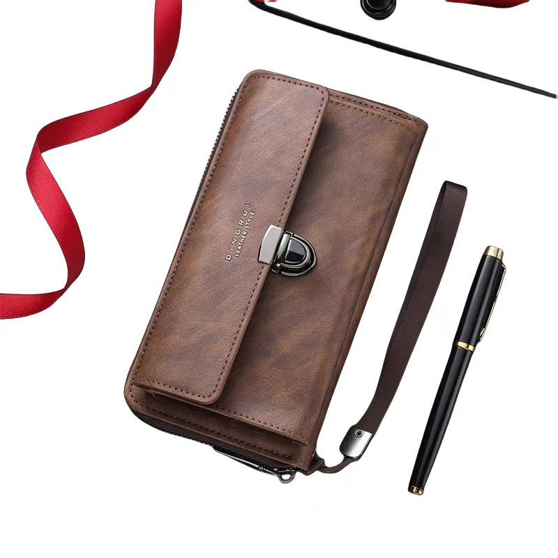 ELOAL Stylish Large Capacity Wallet with Zipper and Card Slots