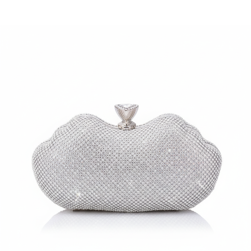 ELOAL Stylish Rhinestone Scallop Clutch Bag for Elegant Occasions