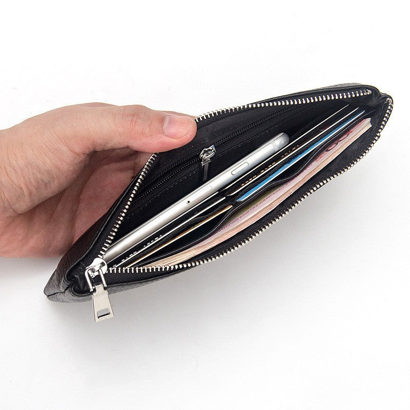 ELOAL Stylish Men's Long Zipper Wallet for Everyday Use