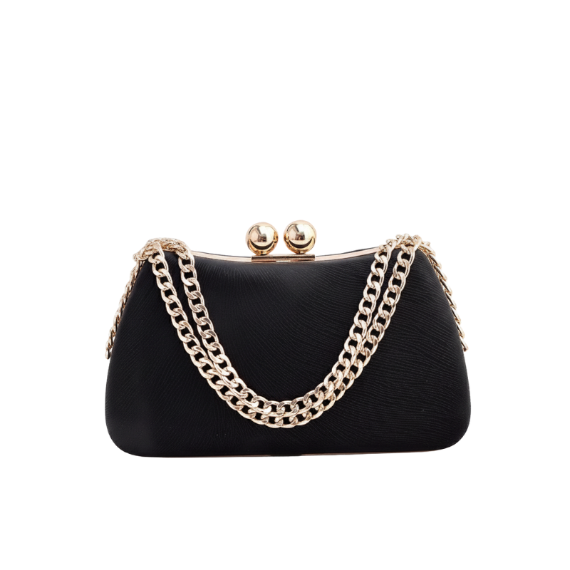 ELOAL Elegant Metal Frame Chain Clutch for Stylish Outings