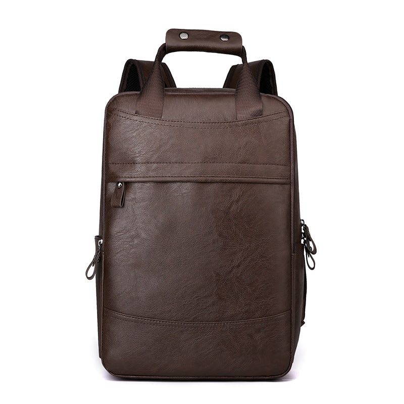 ELOAL Stylish Men's Leather Travel Backpack - Large Capacity Design