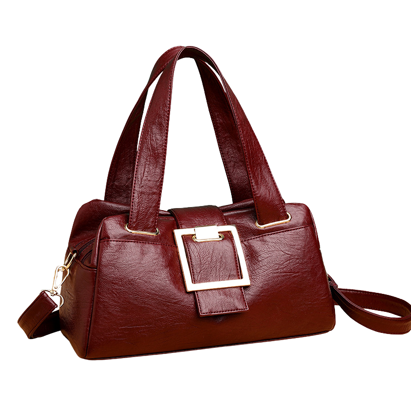 ELOAL Stylish Gilded Square Buckle Crossbody Bag