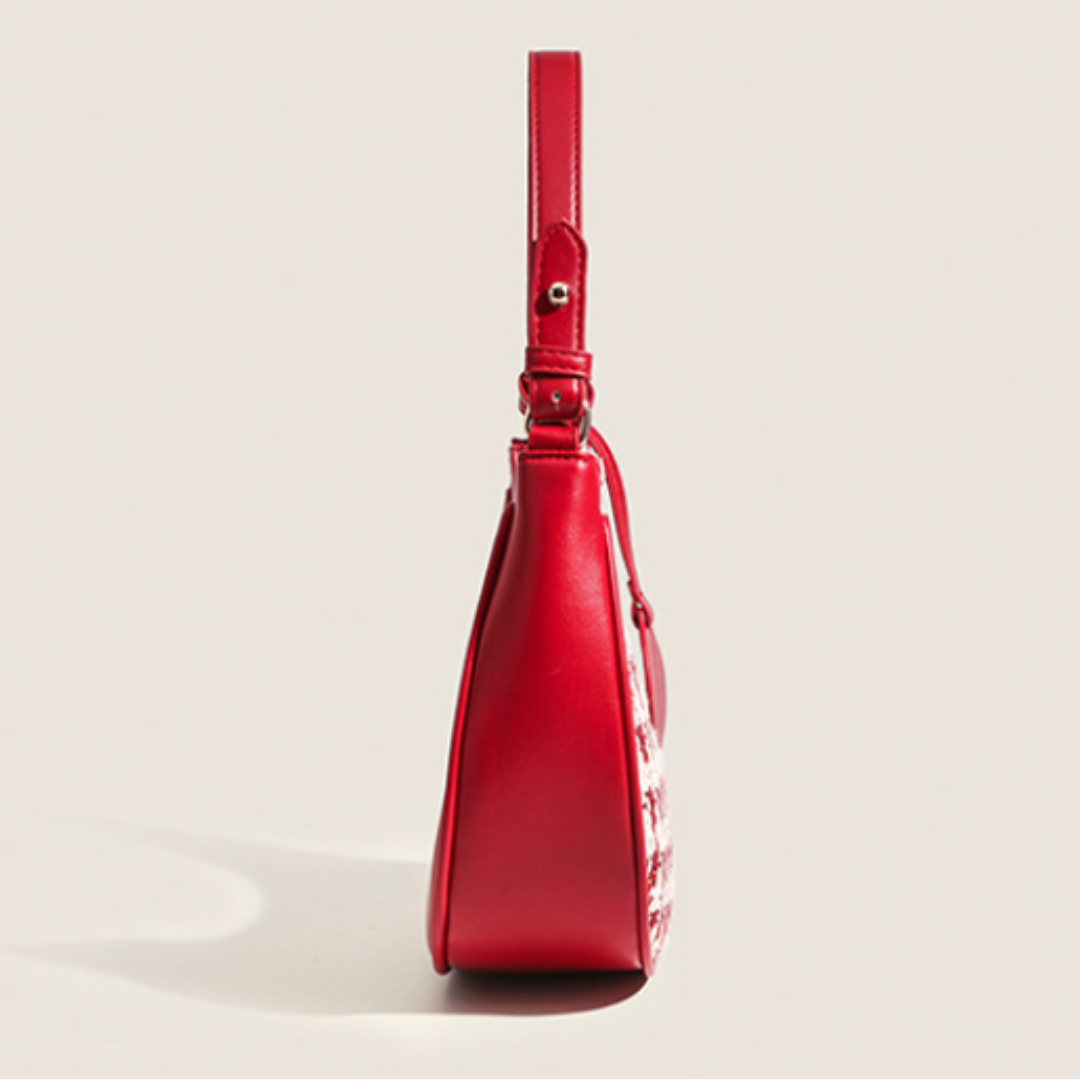 ELOAL Stylish Women's Saddle Bag in Houndstooth Design