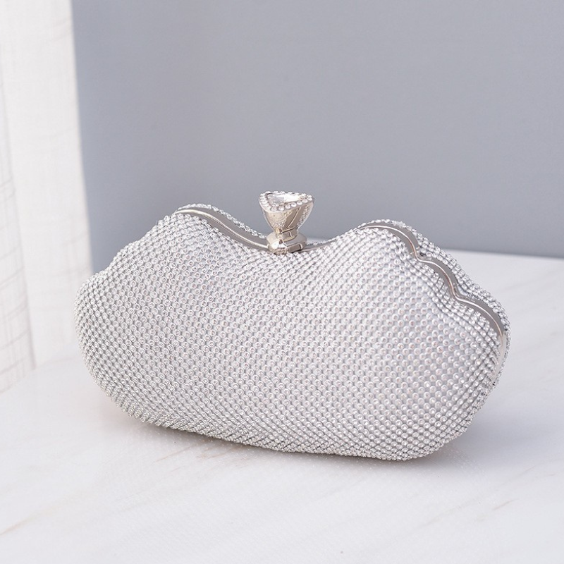 ELOAL Stylish Rhinestone Scallop Clutch Bag for Elegant Occasions