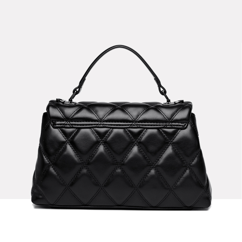 ELOAL Elegant Quilted Flap Handbag with Crossbody Strap