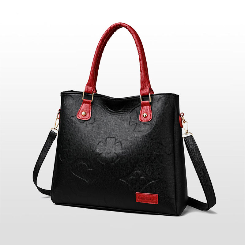 ELOAL Stylish Embossed Charm Tote Bag for Fashionable Everyday Use