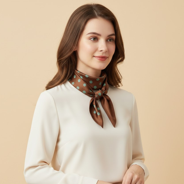 ELOAL Stylish Polka Dot Triangle Scarf for Fashionable Looks