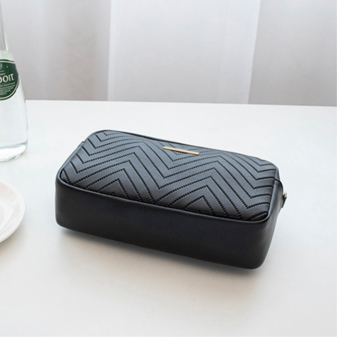 ELOAL Stylish Wave Pattern Embroidered Camera Crossbody Bag