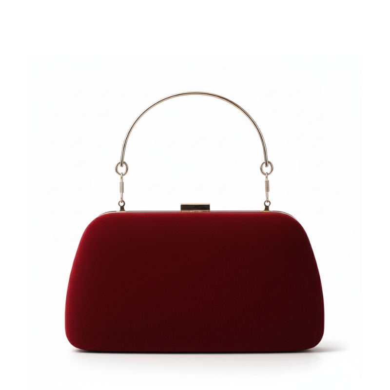 ELOAL Elegant Velvet Leaf Charm Clutch for Stylish Occasions