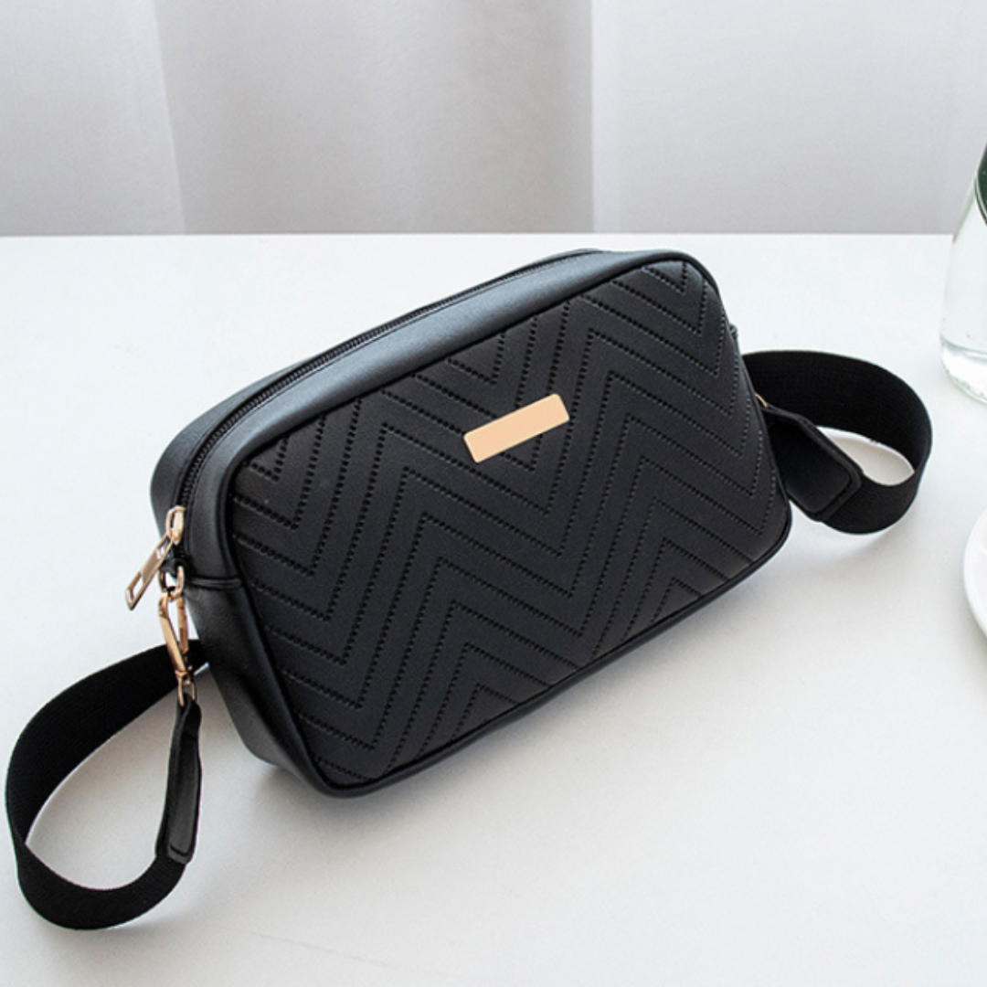 ELOAL Stylish Wave Pattern Embroidered Camera Crossbody Bag