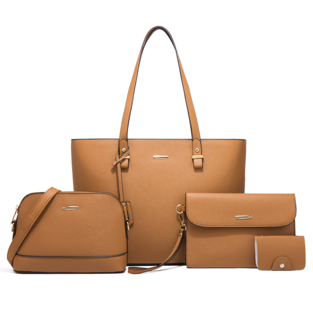 ELOAL Stylish Mother and Child Bag Set - Four-Piece Retro Design