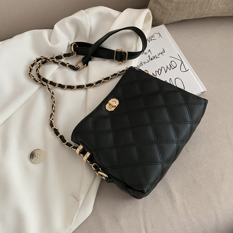 ELOAL Stylish Diamond Chain Mini Shoulder Bag