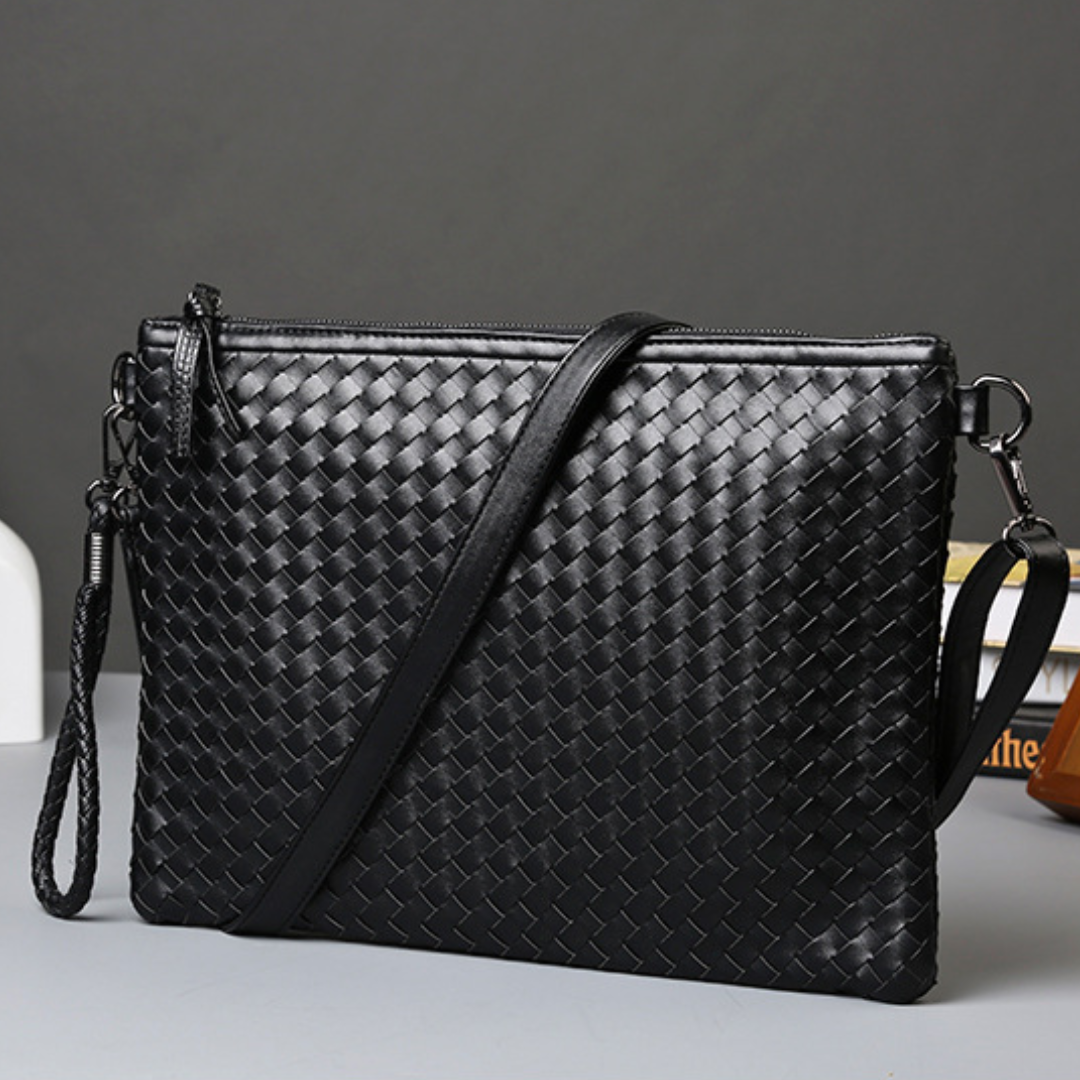 ELOAL Stylish Hand-Woven PU Leather Laptop Sleeve