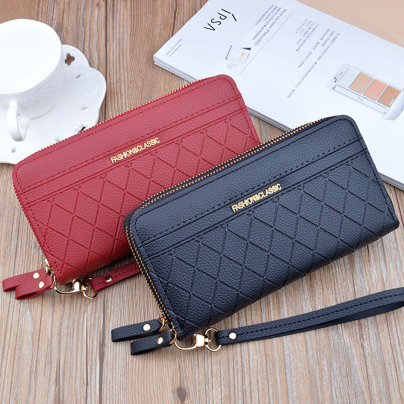 ELOAL Elegant Dual Zip Wallet for Stylish Organization