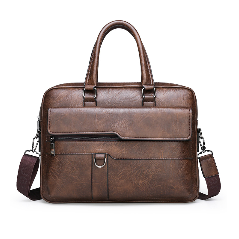 ELOAL Stylish Men's Leather Laptop Briefcase