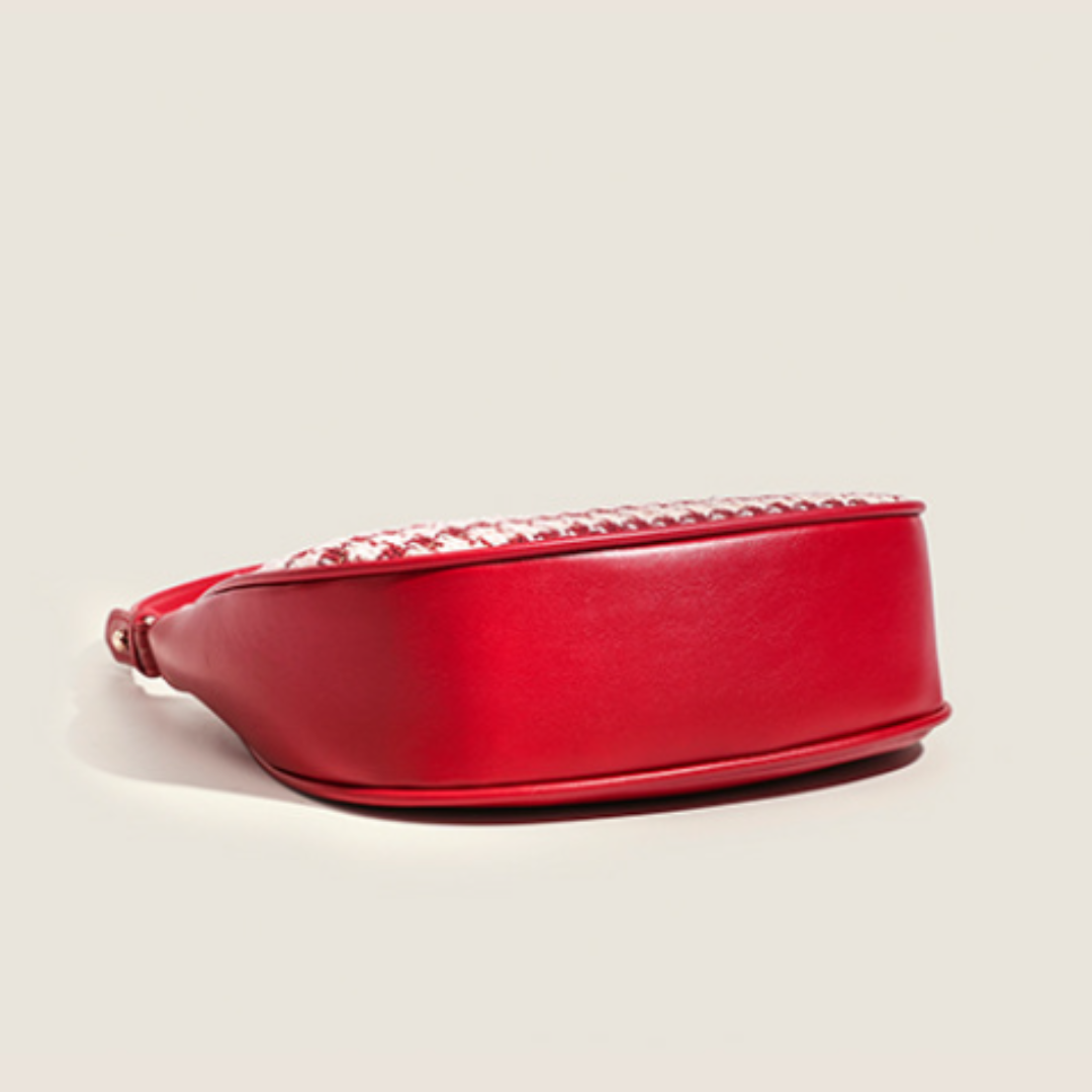 ELOAL Stylish Women's Saddle Bag in Houndstooth Design