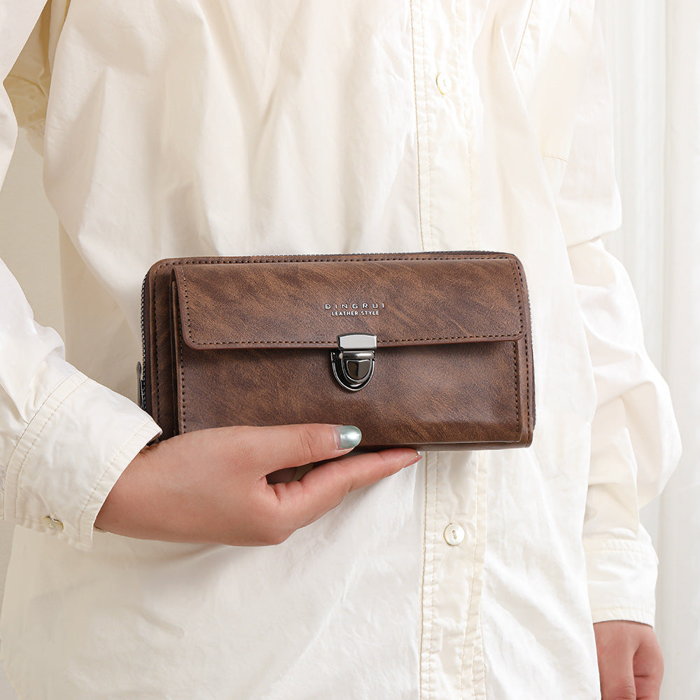 ELOAL Stylish Large Capacity Wallet with Zipper and Card Slots