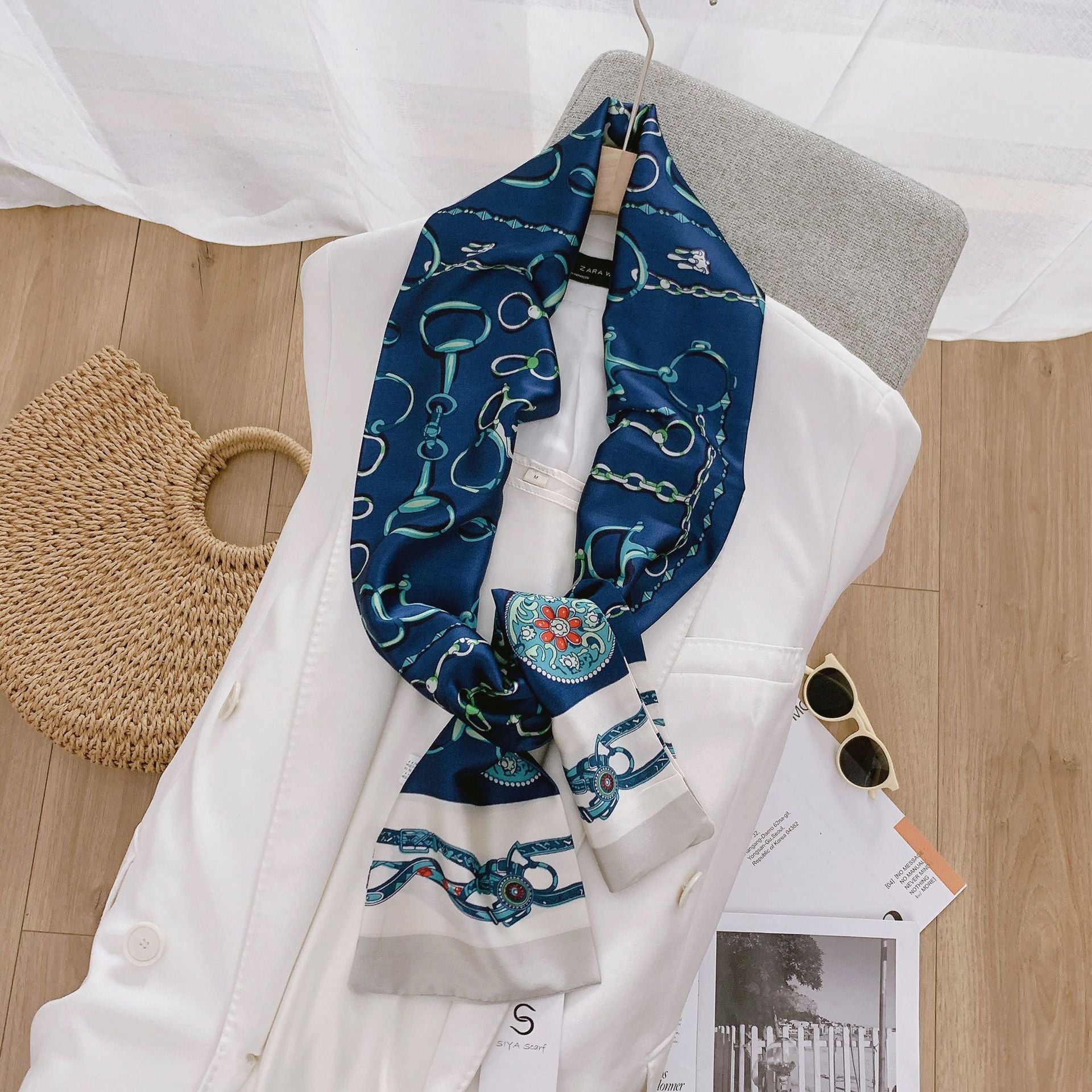 ELOAL Elegant Small Silk Scarf for Women - Fashionable Accessory