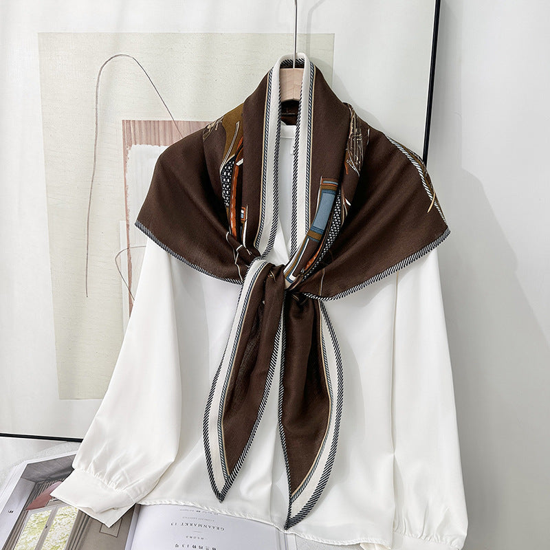 ELOAL Stylish Herringbone Pattern Triangle Scarf for Fashionable Looks