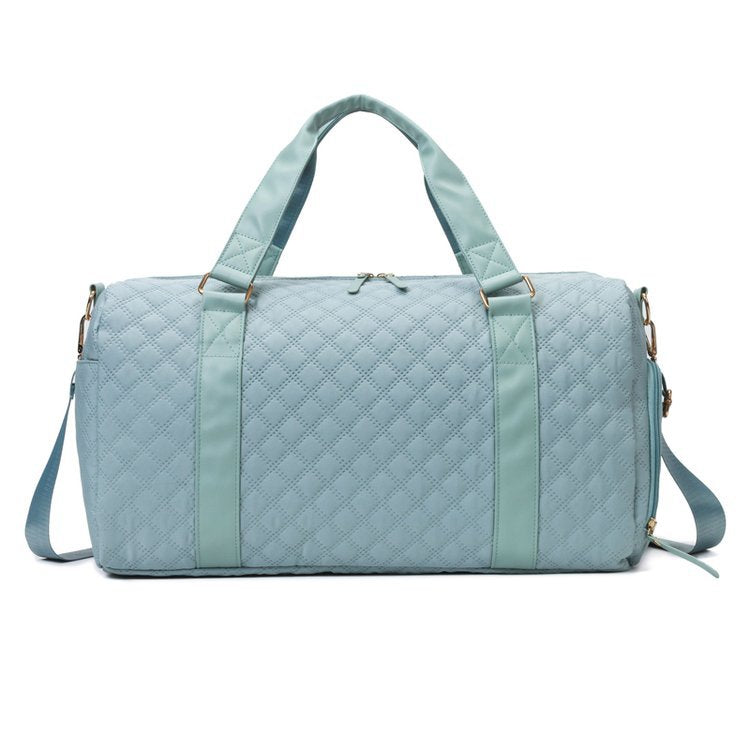 ELOAL Stylish Diamond Quilt Gym Duffel Bag