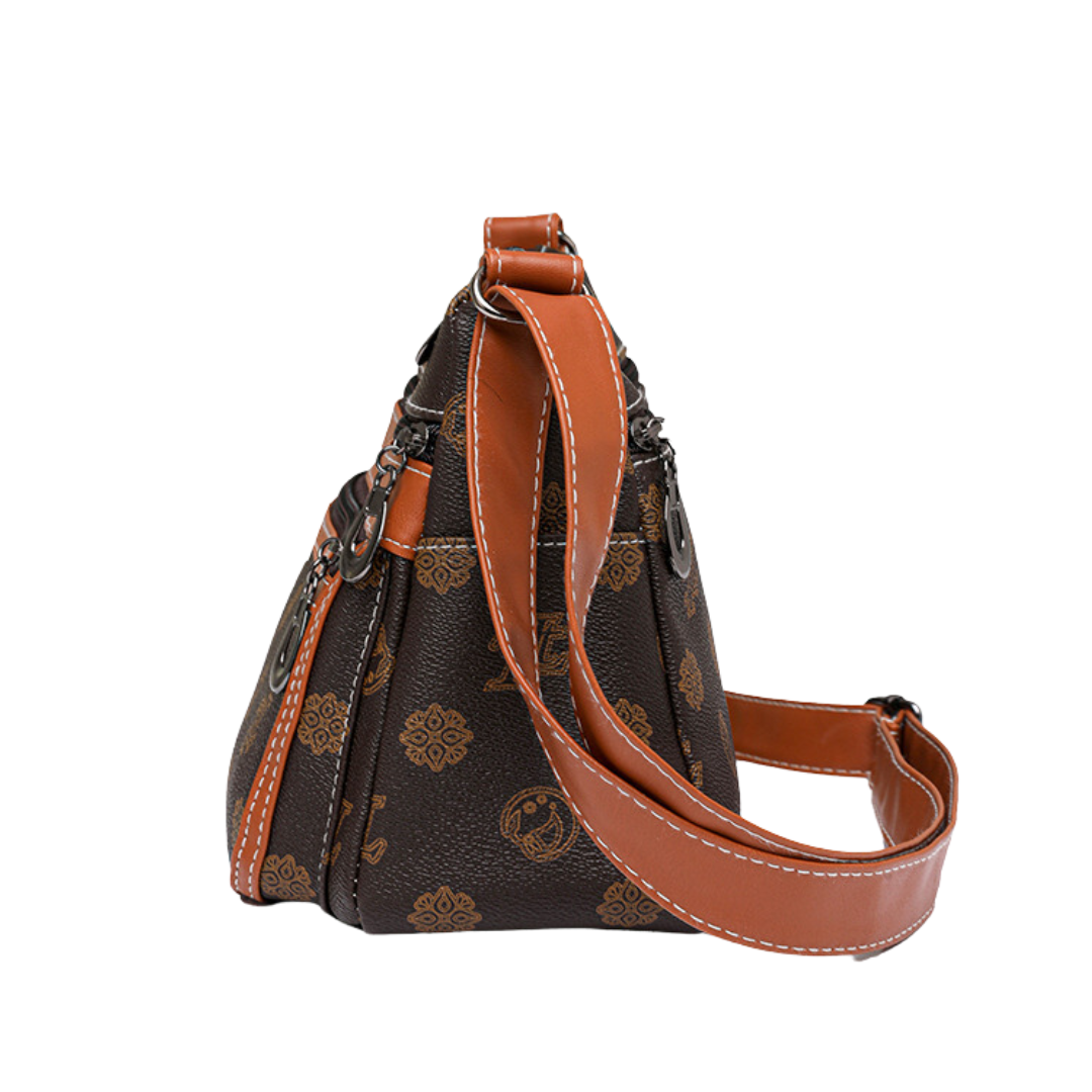 ELOAL Stylish Retro Multi-Zip Small Square Messenger Bag