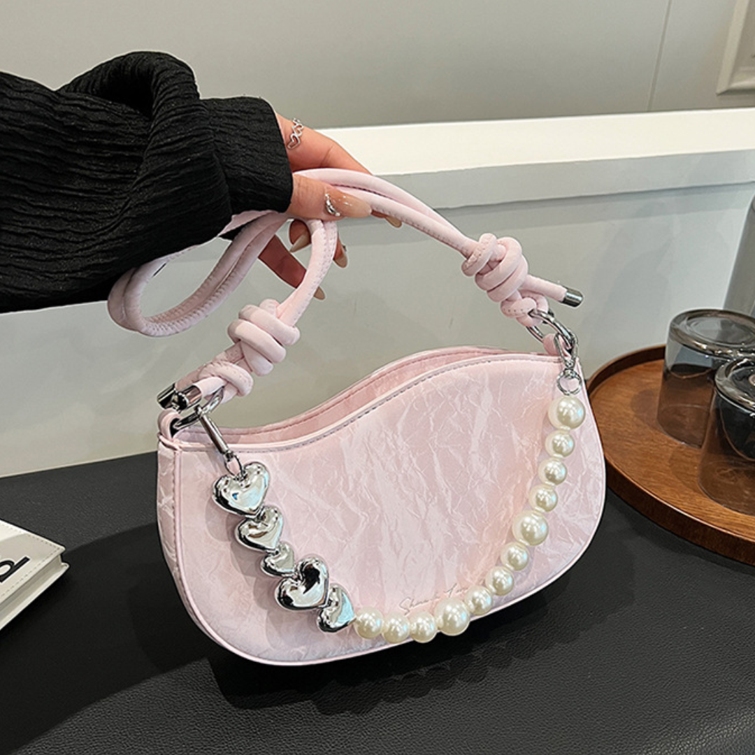 ELOAL Stylish Pearl Chain Mini Shoulder Bag