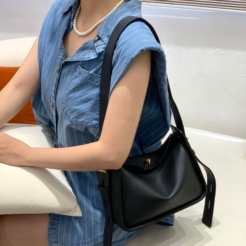 ELOAL Stylish Wide Strap Bucket Shoulder Bag