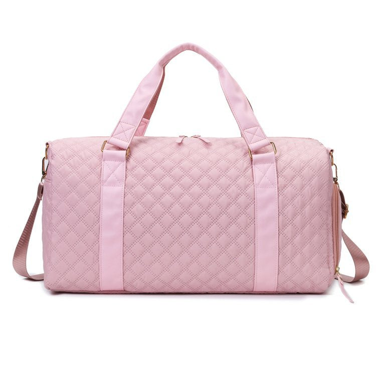 ELOAL Stylish Diamond Quilt Gym Duffel Bag