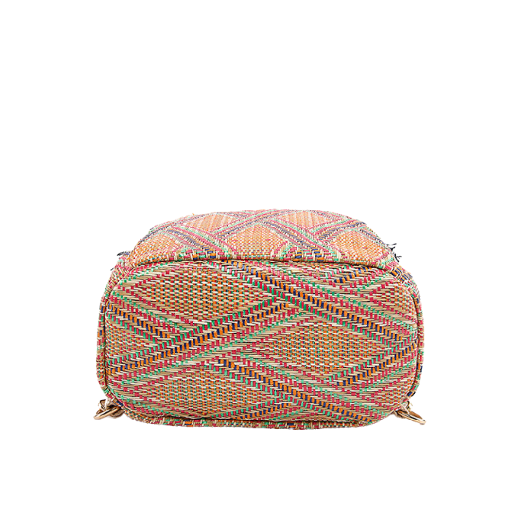 ELOAL Stylish Woven Straw Mini Travel Backpack