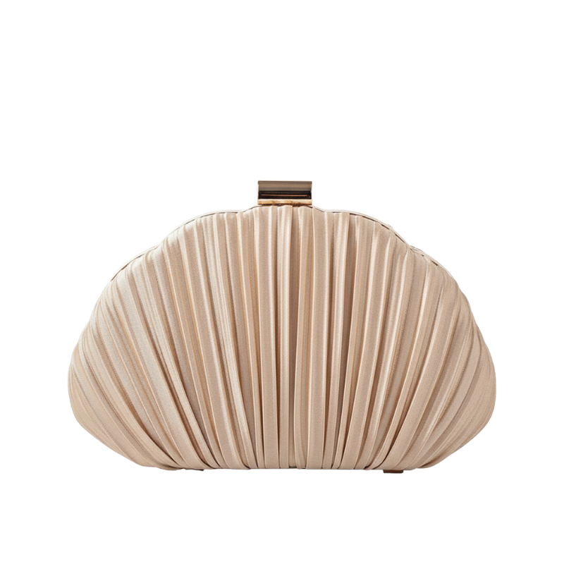 ELOAL Elegant Pleat Half Moon Clutch Bag for Stylish Outings