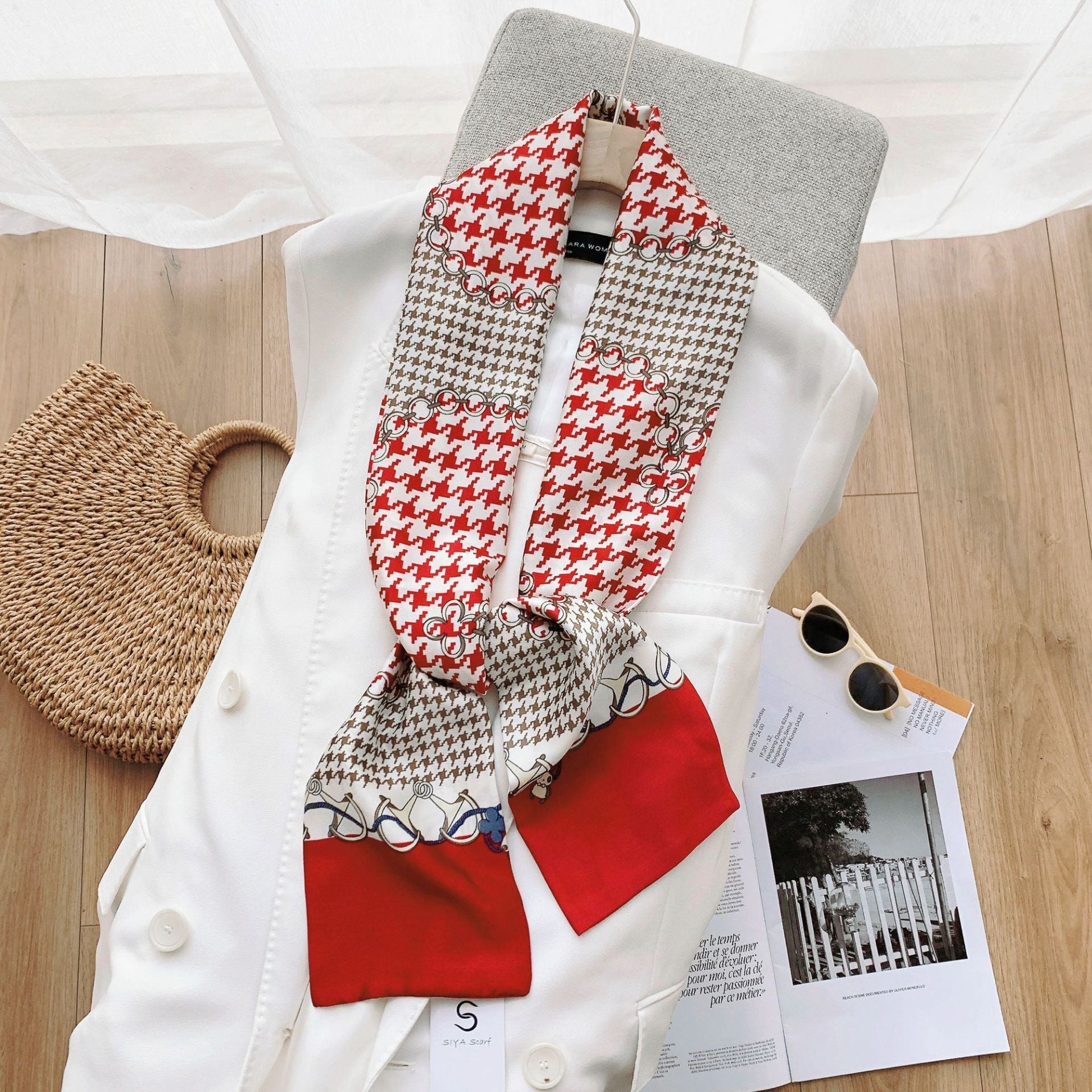 ELOAL Elegant Small Silk Scarf for Women - Fashionable Accessory