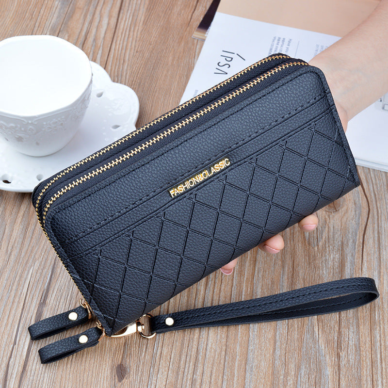 ELOAL Elegant Dual Zip Wallet for Stylish Organization