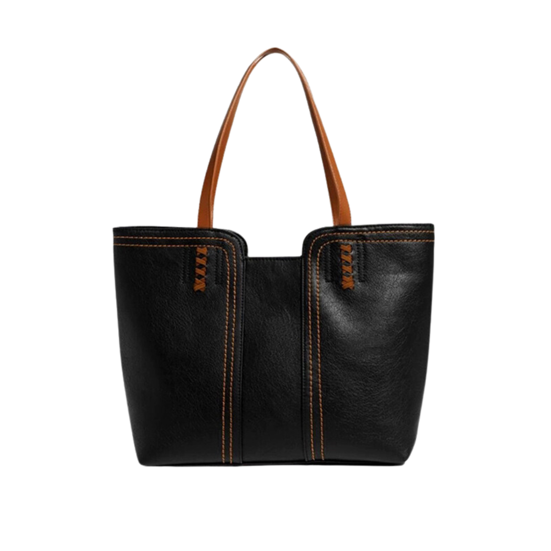ELOAL Stylish Retro PU Leather Commuter Tote Bag