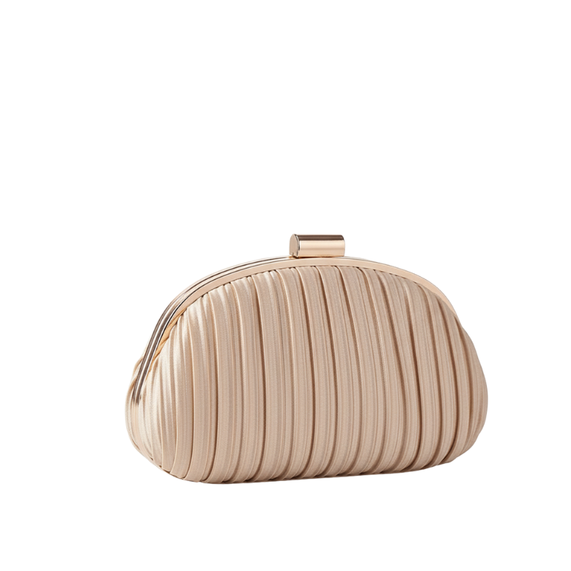 ELOAL Elegant Pleat Half Moon Clutch Bag for Stylish Outings