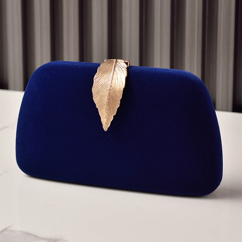 ELOAL Elegant Velvet Leaf Charm Clutch for Stylish Occasions