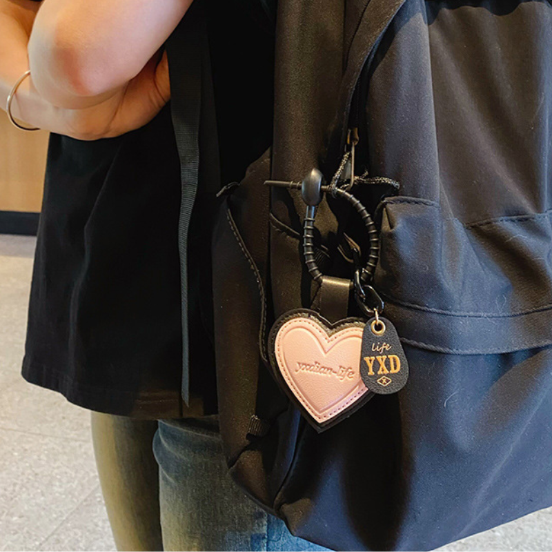 ELOAL Heart-Shaped Leather Bag Charm - Stylish Accessory for Bags