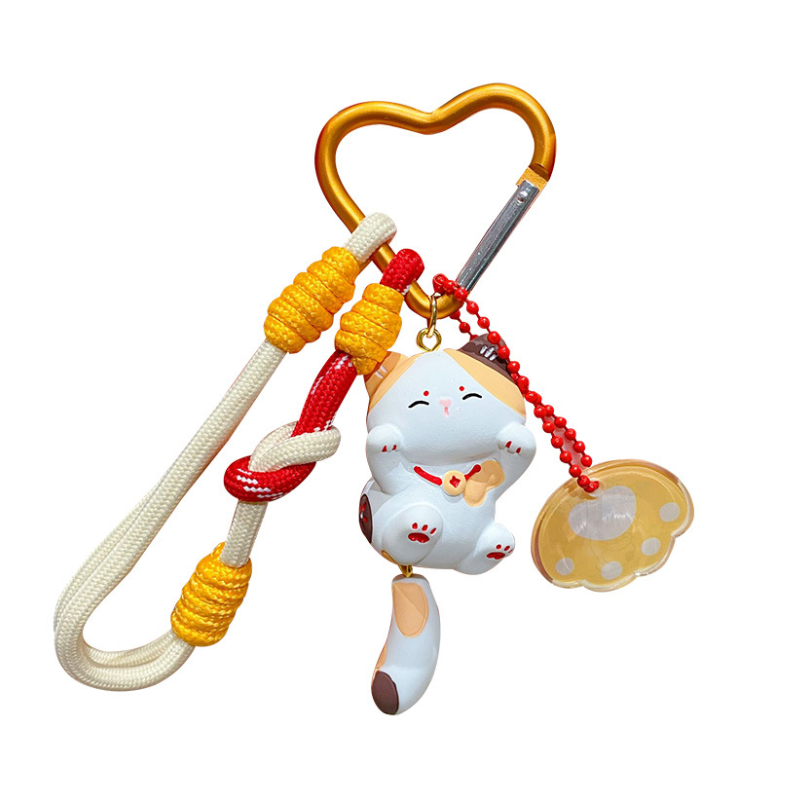 ELOAL Stylish Lucky Cat Resin Bag Charm for Trendy Accessories