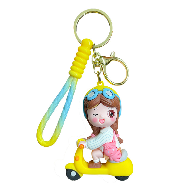 ELOAL Stylish Scooter Girl Epoxy Bag Charm for Trendy Accessories