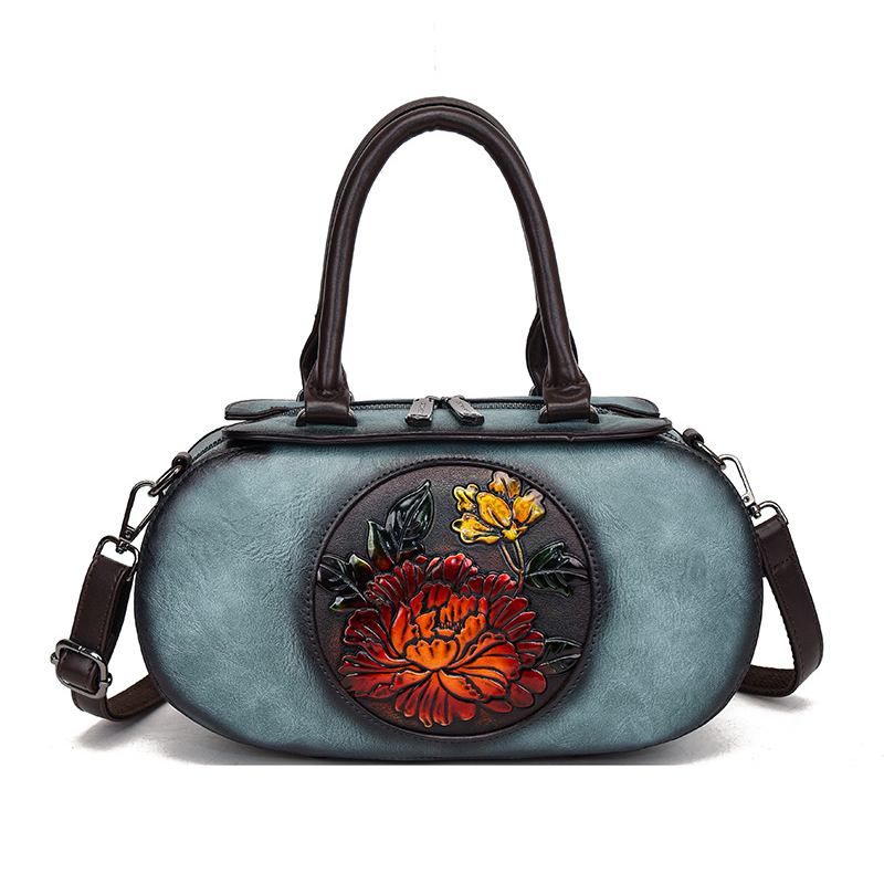 ELOAL Stylish Cylindrical Retro Handbag with National Design