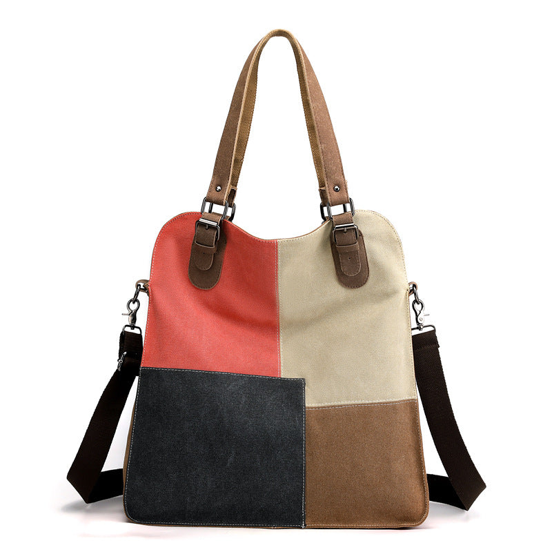 ELOAL Stylish Retro Patchwork Shoulder Bag for Everyday Use