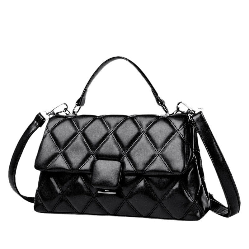 ELOAL Elegant Quilted Flap Handbag with Crossbody Strap