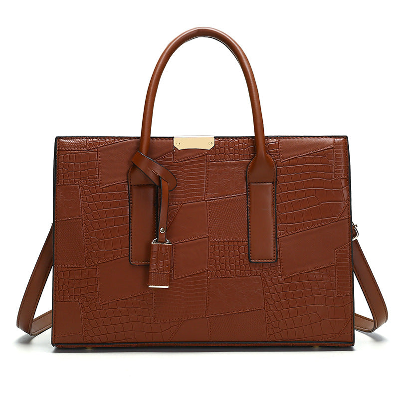 ELOAL Stylish Vintage Embossed Leather Tote Bag