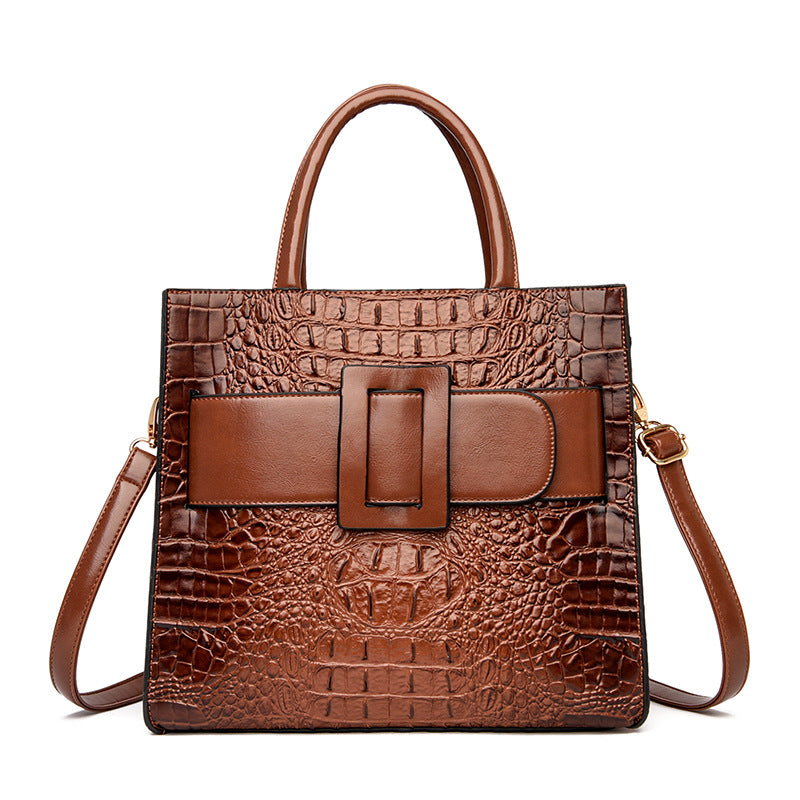 ELOAL Stylish Crocodile Pattern Women's Handbag