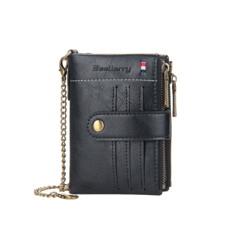 ELOAL Stylish Retro Vertical Zipper Wallet for Trendy Fashion Lovers