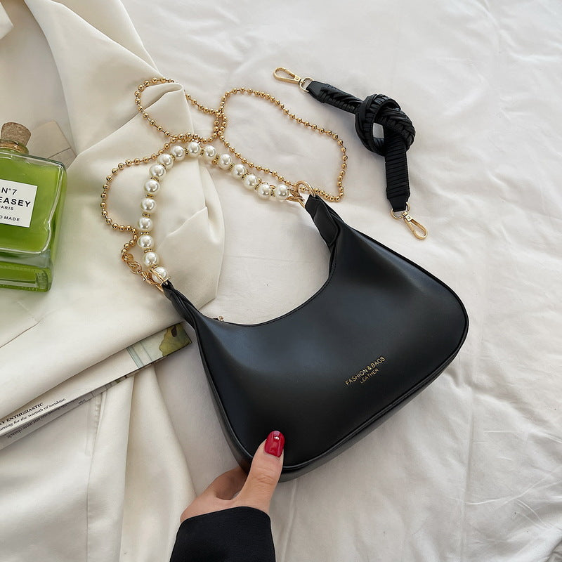 ELOAL Stylish Single Shoulder Diagonal Crossbody Bag with Chain Detail