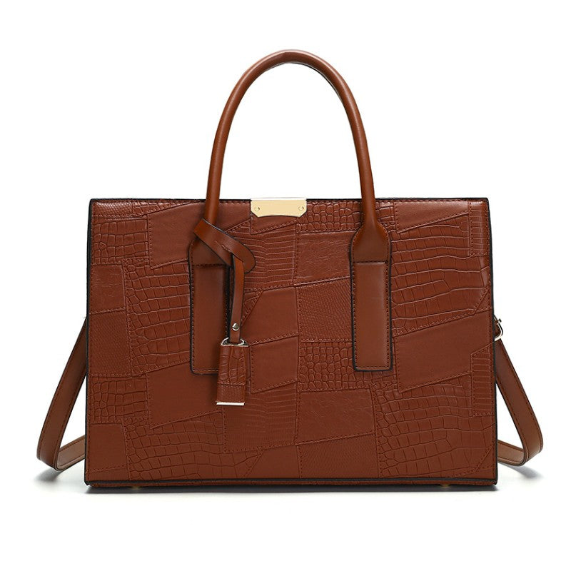 ELOAL Stylish Vintage Embossed Leather Tote Bag