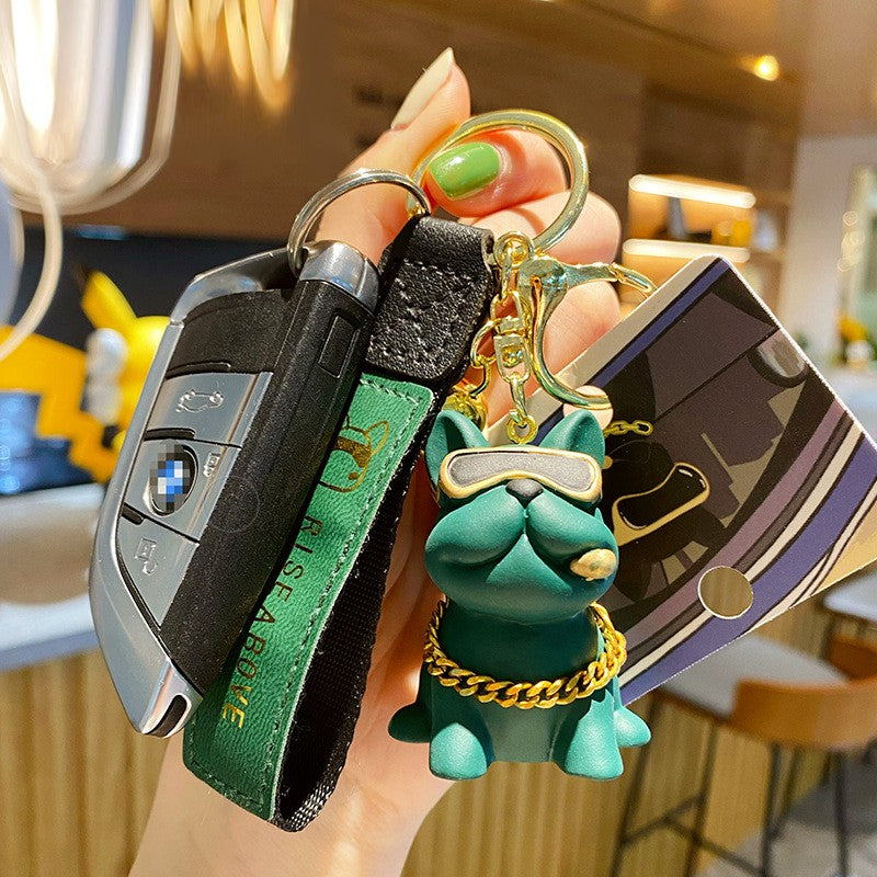 ELOAL Stylish Bulldog Bag Charm for Trendy Accessories