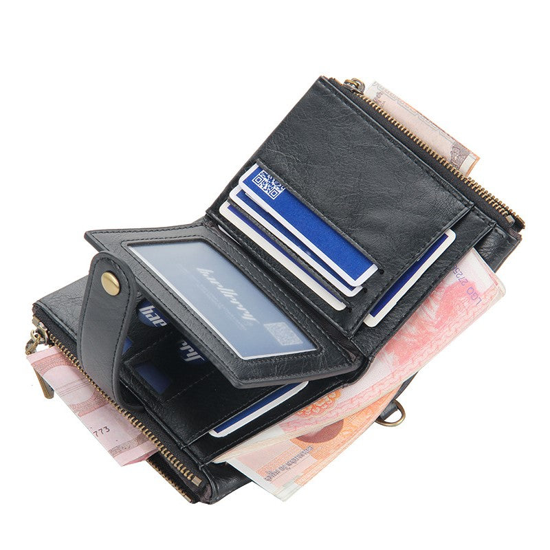 ELOAL Stylish Retro Vertical Zipper Wallet for Trendy Fashion Lovers