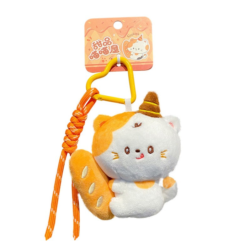 ELOAL Stylish Ice Cream Cat Plush Bag Charm