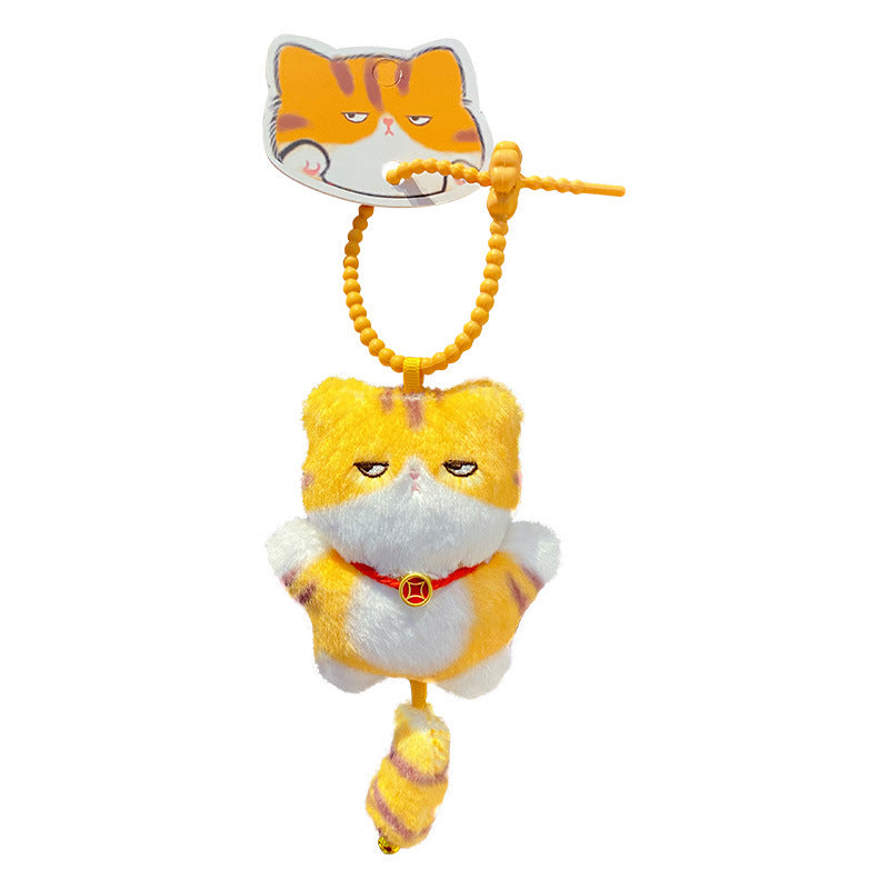ELOAL Stylish Lazy Cat Plush Bag Charm for Trendy Accessories